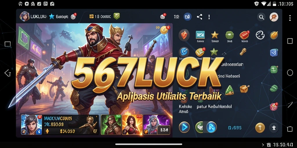 Tampilan utama aplikasi 567LUCK dengan alat utilitas yang lengkap.