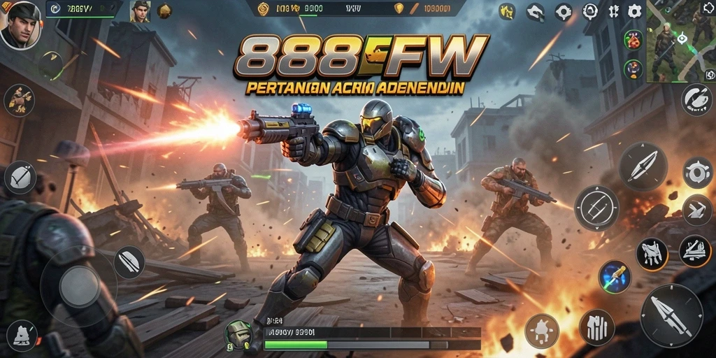 Tampilan aksi mendebarkan dari gameplay 888FW.