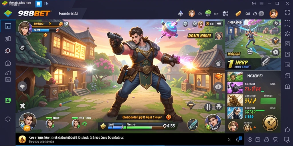 Tampilan gameplay 988BET yang penuh warna dan menyenangkan.