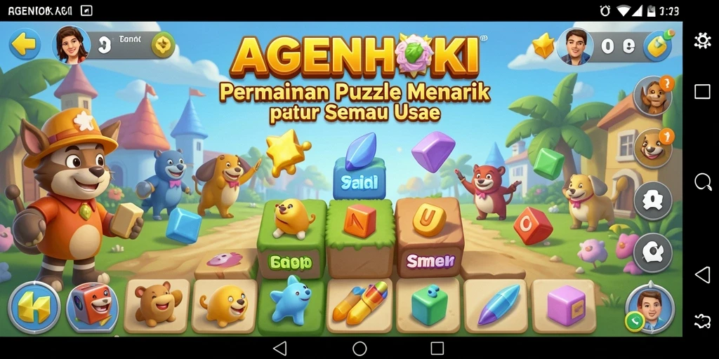 Screenshot gameplay AGENHOKI dengan teka-teki yang menantang.