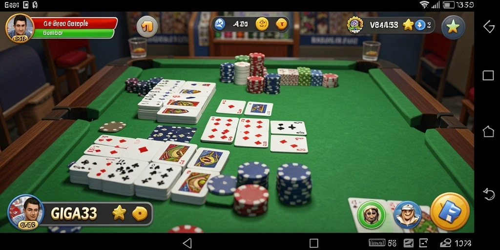 Screenshot GIGA33 menampilkan pemain sedang asyik bermain Gaple.