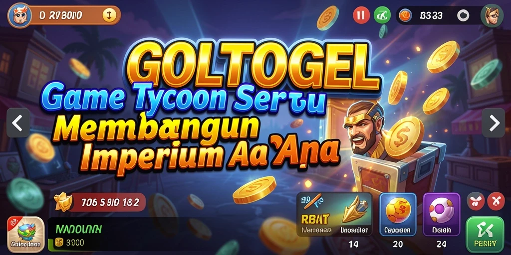 Tampilan gameplay GOLTOGEL menunjukkan strategi pembangunan bisnis.