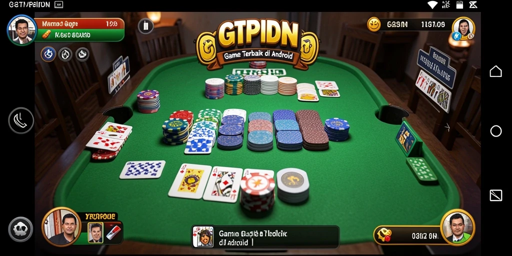 Tampilan gameplay seru dalam GTPIDN, permainan Gaple yang mengasyikkan.