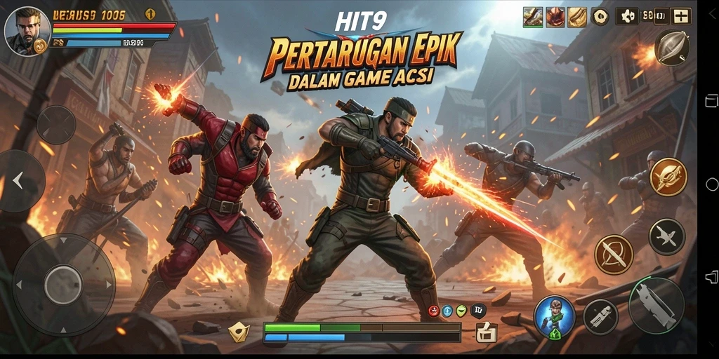 Screenshot gameplay HIT9 menampilkan aksi pertarungan yang mendebarkan.