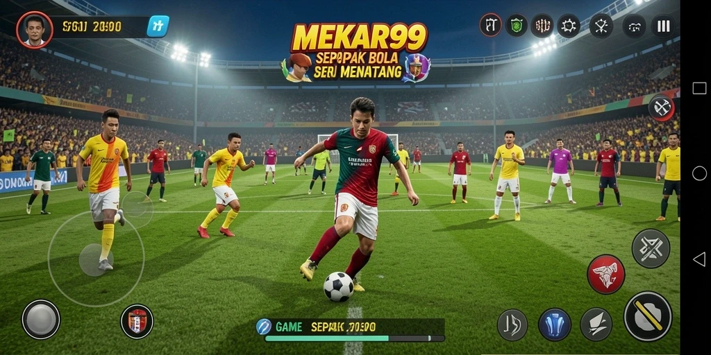 Tampilan aksi spektakuler dalam permainan sepak bola MEKAR99.