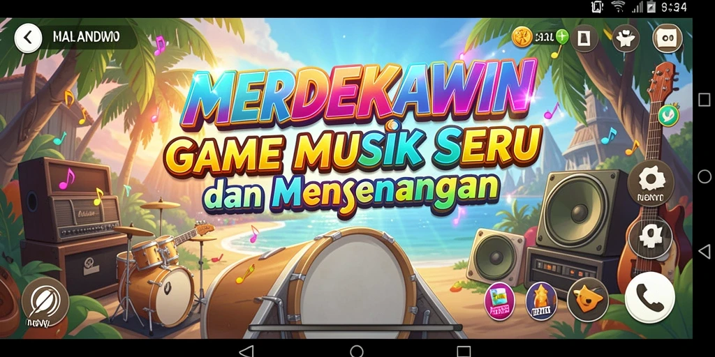 Screenshot menunjukkan gameplay yang menarik di MERDEKAWIN.