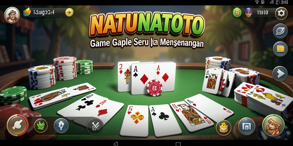 Screenshot utama NATUNATOTO menampilkan gameplay Gaple yang seru.