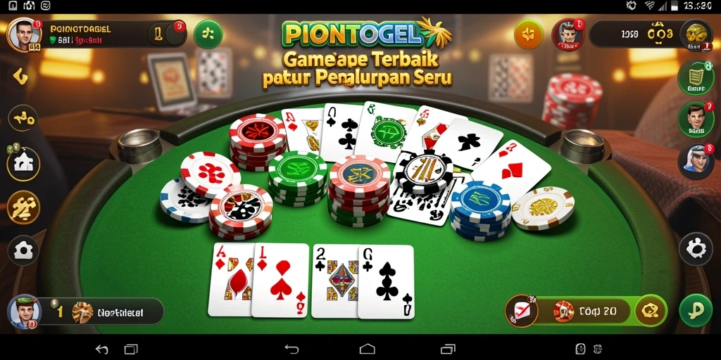 Tampilan gameplay seru dari PIONTOGEL yang menggambarkan permainan Gaple.