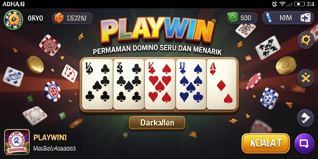 Menampilkan gameplay Domino seru di PLAYWIN.