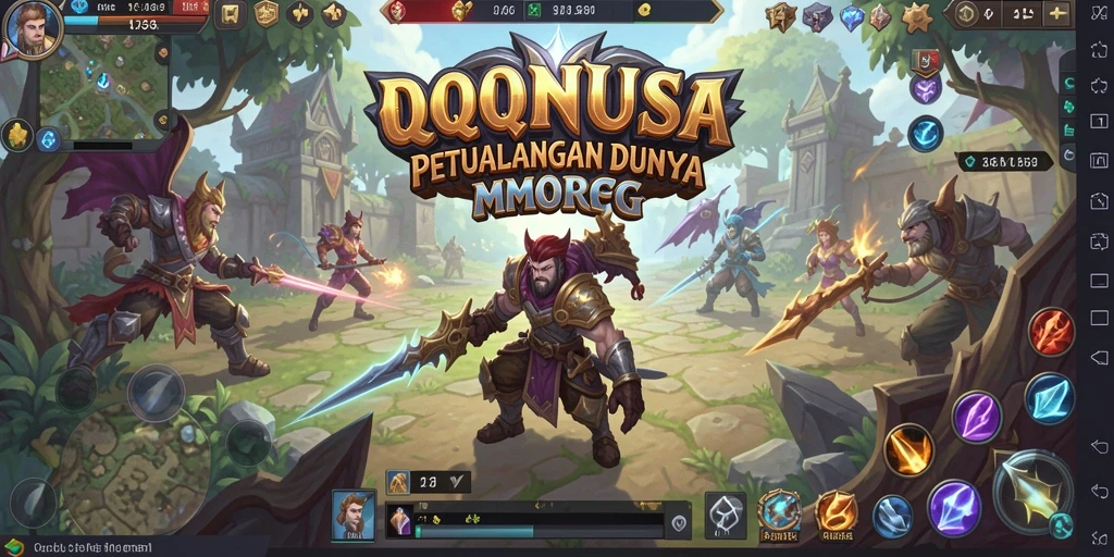 Tangkapan layar QQNUSA menampilkan aksi pertarungan epik dalam dunia MMORPG.