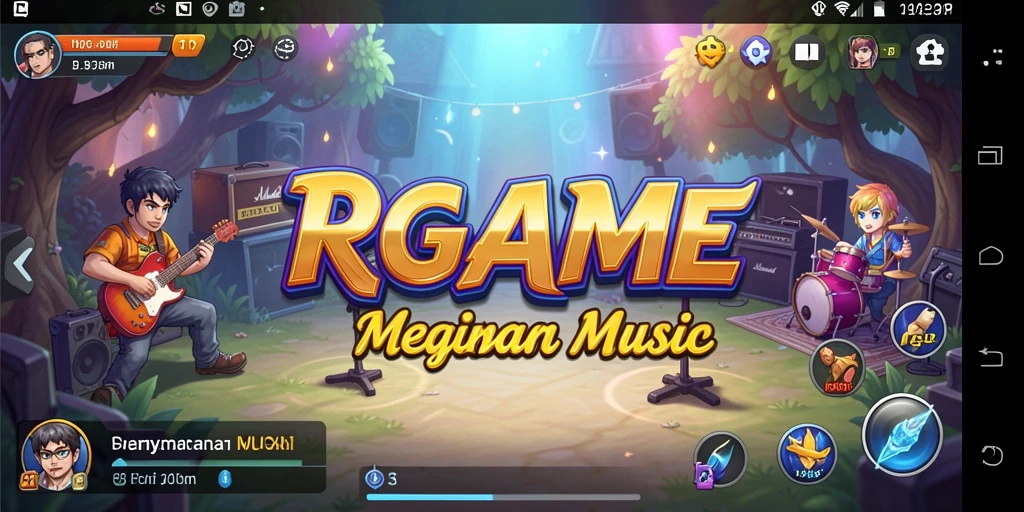Screenshot RPGAME menampilkan gameplay seru dengan elemen musik.