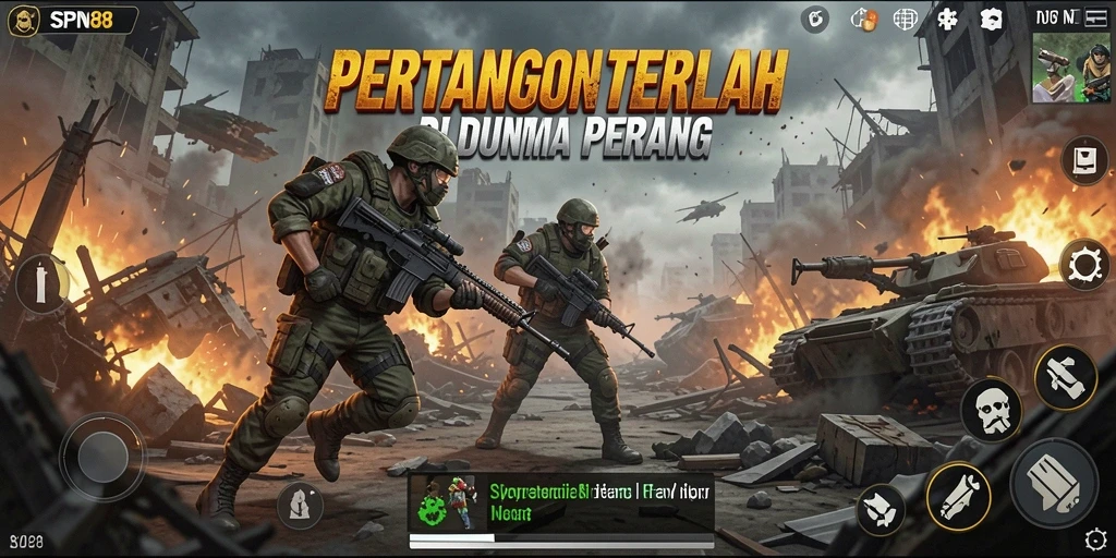 Tangkapan layar utama SPN88 menampilkan aksi gameplay yang intens.
