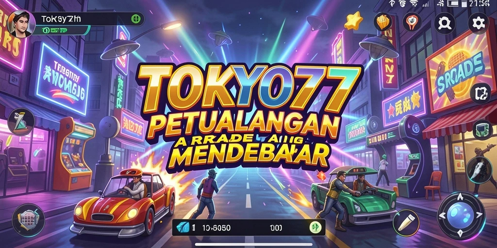 Gameplay seru TOKYO77 dengan latar penuh warna dan aksi cepat.